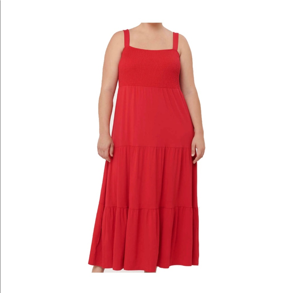 Loft Plus Smocked Tiered Maxi Dress size 18